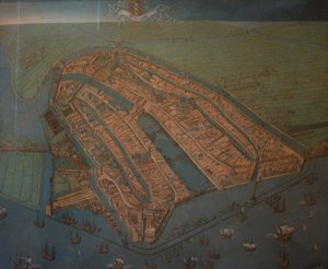 Ámsterdam a vista de pájaro de Cornelis Anthonisz.