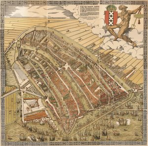 El Gran Mapa de Ámsterdam en 1544 por Kornelis Antoniszoon... perteneciente a la quinta parte de la historia de Ámsterdam / por J. Ter Gouw, fotografiado según el original... de Cornelis Anthonisz.
