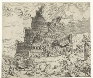 Caída de la Torre de Babel de Cornelis Anthonisz.