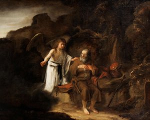 Holandés:  Landschap met Elia en de engel Paisaje con Elías y el ángel