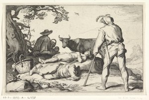 Pastores de ganado
Cuatro escenas pastorales (título de la serie) de Cornelis Bloemaert (II) (possibly)
