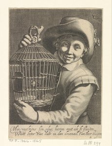 Chico con jaula de Cornelis Bloemaert (II)