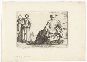 dos campesinas Escenas pastorales (título de la serie) Otia delectant (título de la serie) de Cornelis Bloemaert (II)