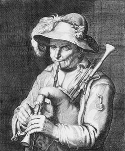 Hombre Tocando la Gaita, siglo XVII