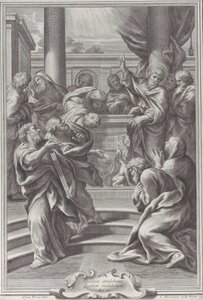 San Pablo predicando en Atenas, 1679 de Cornelis Bloemaert