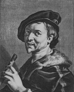 El hombre con la flauta, 1625 de Cornelis Bloemaert