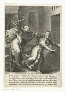 Thomas persigue la tentación La vida de Santo Tomás de Aquino (título de la serie)
