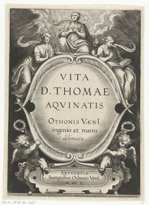 Impresión de título para: Otto van Veen, Vita D. Thomae Aqvinatis, Amberes, 1610 La vida de Santo Tomás de Aquino (título de la serie)