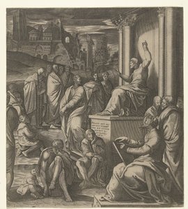 Cristo predica al pueblo de Cornelis Bos (possibly)