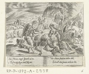 Un ángel recupera a Agar La vida de Abraham (título de la serie) de Cornelis Bos