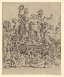 Triunfo de Baco, placa izquierda de Cornelis Bos