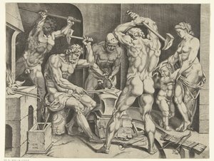 Venus y Amor en el Taller de Vulcano