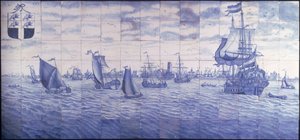 Vista panorámica del puerto de Róterdam, c.1700