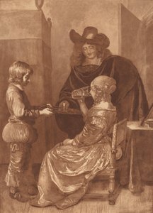 Caballero y dama con un paje, 1779, publicado 1781 de Cornelis Brouwer