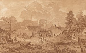 Pueblo con estanque, c. 1782