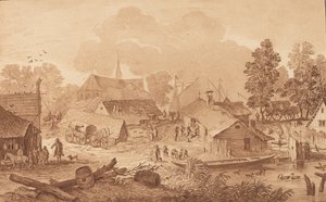 Pueblo con estanque