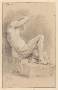 Desnudo masculino sentado, vista lateral (3er premio 1767) de Cornelis Buys