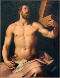Cristo con cáliz eucarístico y cruz de Cornelis Cornelisz