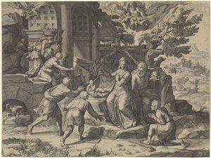 Adoración de los pastores de Cornelis Cort