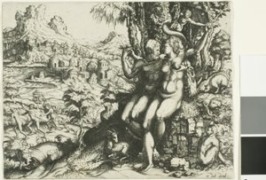 Adán y Eva y la Expulsión del Paraíso de Cornelis Cort