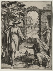 Cristo apareciendo a María Magdalena, 1567 de Cornelis Cort