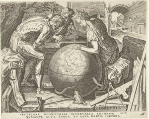 Geometría (Geometría) Las siete artes liberales (Artes Liberales) (título de la serie) de Cornelis Cort