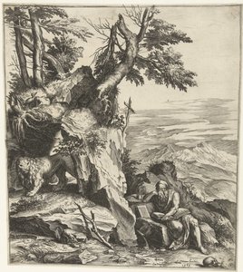 Paisaje con lectura Hieronymus de Cornelis Cort