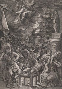 Martirio de San Lorenzo, 1571 de Cornelis Cort