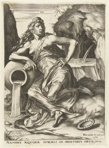 náyade Diosas y ninfas (título de la serie) de Cornelis Cort