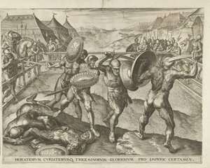 Batalla entre Horacianos y Curatianos de Cornelis Cort