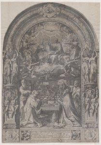 La coronación de la Virgen con San Lorenzo, San Pablo, San Pedro y San Sixto, 1576 de Cornelis Cort