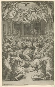 Derramamiento del Espíritu Santo de Cornelis Cort