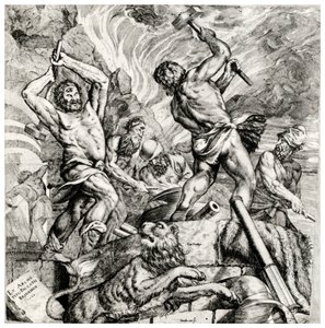 La fragua de Vulcano, siglo XVI, 1937 de Cornelis Cort