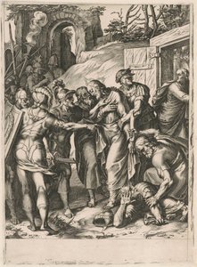 La traición de Cristo de Cornelis Cort, after Girolamo Muziano