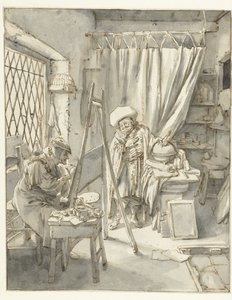 Un artista con una modelo en su estudio
Pintor con una modelo en su estudio de Cornelis Dusart