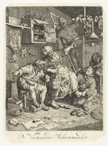 El renombrado zapatero El famoso zapatero (título sobre el objeto) de Cornelis Dusart