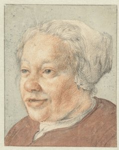 Cabeza de mujer, tres cuartos a la izquierda de Cornelis Dusart