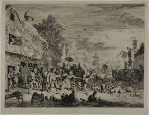 El festival del pueblo de Cornelis Dusart