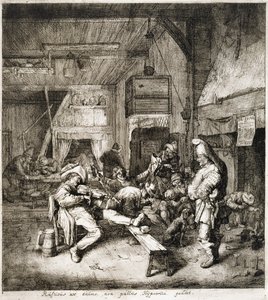 El violinista sentado en la posada