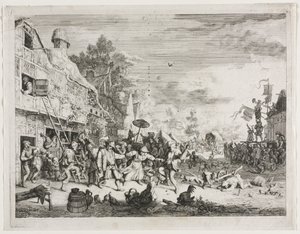 Fiesta del pueblo de Cornelis Dusart