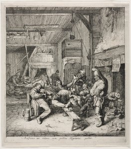 Violinista sentado en la posada