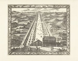 Vista de Scheveningen Zeestraat (Scheveningseweg) Estrecho de Schevelingse (título sobre el objeto) de Cornelis Elandts