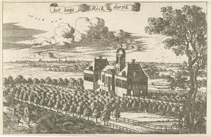 Casa de campo en Rijksdorp la casa Rick Dorph (título sobre el objeto) de Cornelis Elandts
