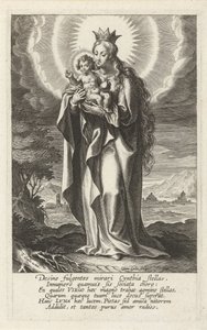 María coronada con el niño de Cornelis Galle (I)