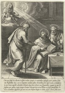 Tomás enseñado por Pedro y Pablo La vida de Santo Tomás de Aquino (título de la serie) de Cornelis Galle (I)