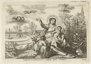 María conoció a Kind y Johannes de Doper en Hortus Conclusus de Cornelis Galle (II)