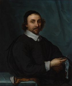 Retrato de un Hombre con un Reloj, 1657 de Cornelis Jonson van Ceulen