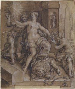 Diseño para la sección central de El Espejo de la Virtud de Cornelis Ketel