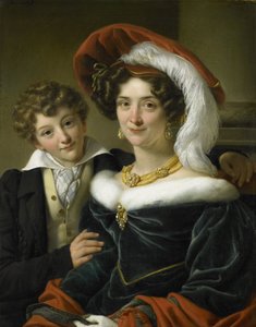 Rudolphina Wilhelmina Elizabeth de Sturler (1798-1873), segunda esposa del conde Johannes van den Bosch, con su hijo Richard Leeuwenhart de Cornelis Kruseman (attributed to workshop of)