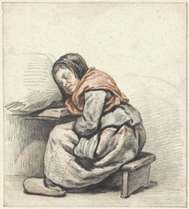 Estudio de una niña dormida de Cornelis Kruseman